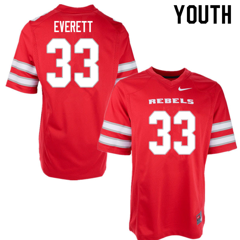 Youth #33 Sir Oliver Everett UNLV Rebels College Football Jerseys Sale-Red